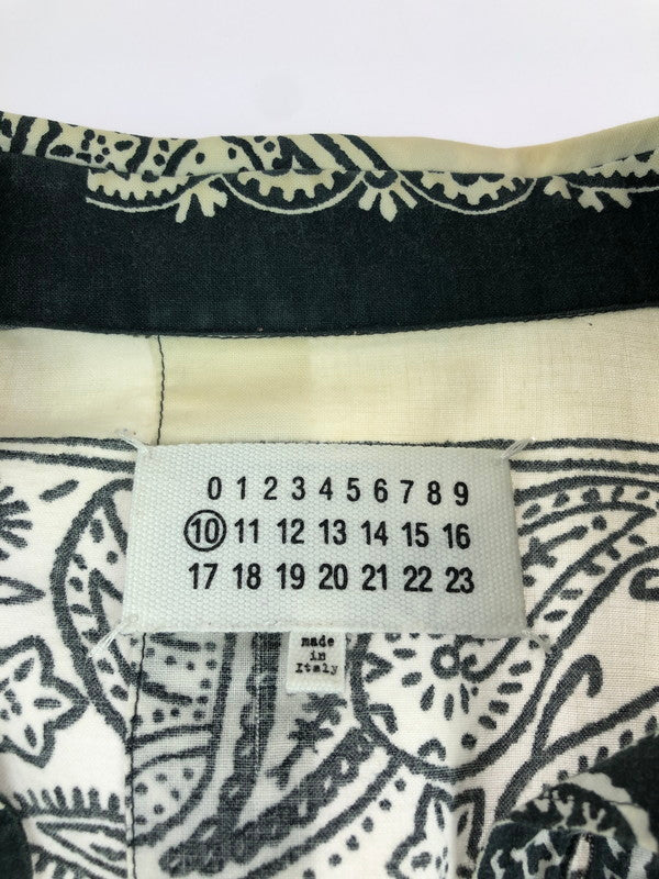 【現状渡し品】【メンズ】 MARTIN MARGIELA マルタンマルジェラ 12SS BANDANA LONG SLEEVE SHIRT 再構築 バンダナ ロングスリーブシャツ 長袖シャツ MAISON MARGIELA 141-241023-hi-17-tag サイズ：44 カラー：ブラック/ホワイト 万代Net店