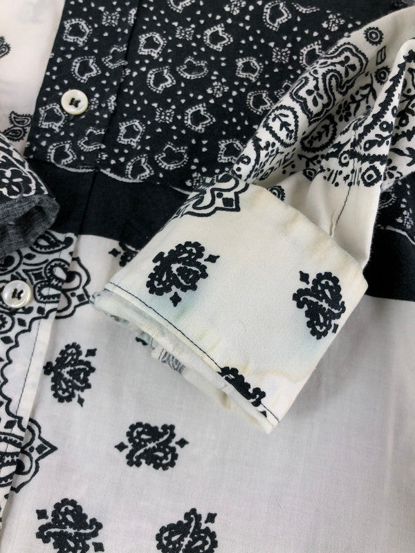 【現状渡し品】【メンズ】 MARTIN MARGIELA マルタンマルジェラ 12SS BANDANA LONG SLEEVE SHIRT 再構築 バンダナ ロングスリーブシャツ 長袖シャツ MAISON MARGIELA 141-241023-hi-17-tag サイズ：44 カラー：ブラック/ホワイト 万代Net店