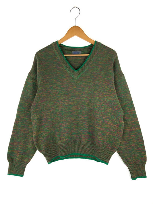 【中古品】【レディース】 KENZO ケンゾー V NECK WOOL SWEATER Vネックウールセーター ニット 168-241023-hi-15-tag サイズ：F カラー：グリーン 万代Net店