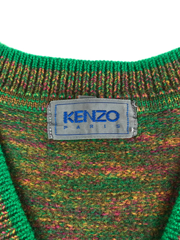 【中古品】【レディース】 KENZO ケンゾー V NECK WOOL SWEATER Vネックウールセーター ニット 168-241023-hi-15-tag サイズ：F カラー：グリーン 万代Net店