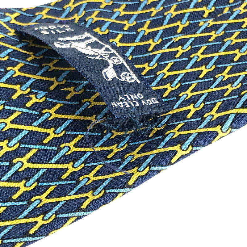 【中古品】【メンズ】 HERMES エルメス SILK TIE シルクタイ ネクタイ スーツ用小物 服飾雑貨 183-241112-yk-10-tag カラー：ネイビー系 万代Net店