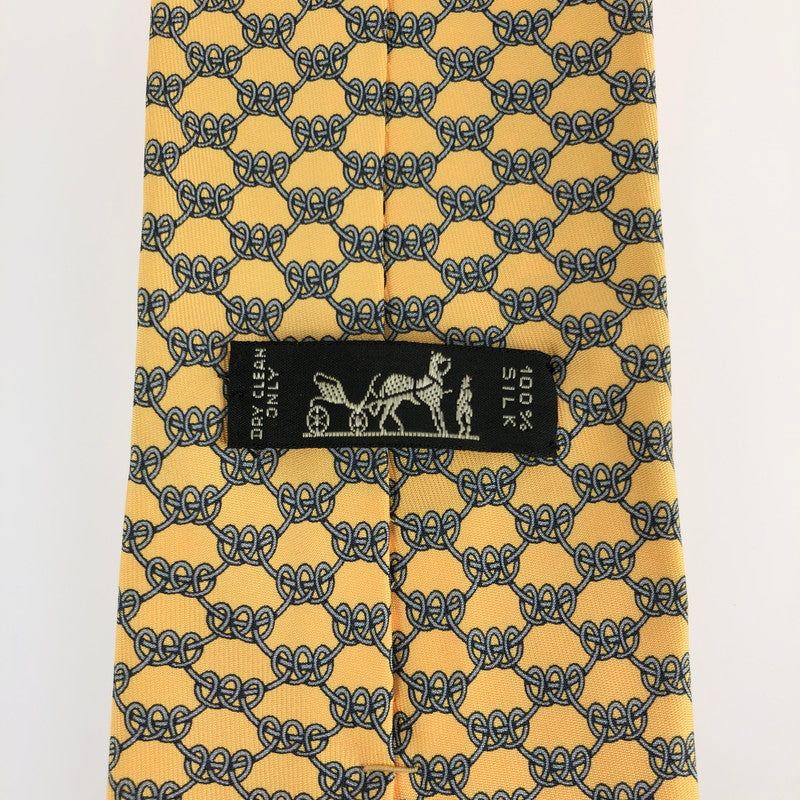 【中古品】【メンズ】 HERMES エルメス SILK TIE シルクタイ ネクタイ スーツ用小物 服飾雑貨 183-241112-yk-09-tag カラー：イエロー 万代Net店