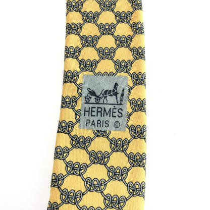 【中古品】【メンズ】 HERMES エルメス SILK TIE シルクタイ ネクタイ スーツ用小物 服飾雑貨 183-241112-yk-09-tag カラー：イエロー 万代Net店