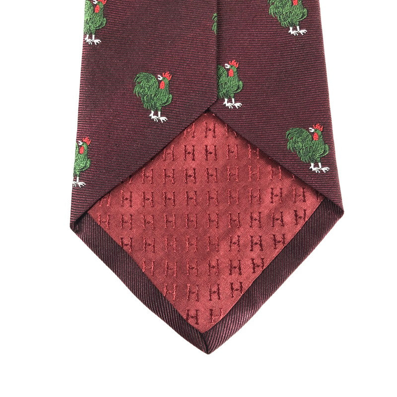 【中古品】【メンズ】 HERMES エルメス SILK TIE シルクタイ ネクタイ スーツ用小物 服飾雑貨 183-241112-yk-08-tag カラー：ボルドー 万代Net店