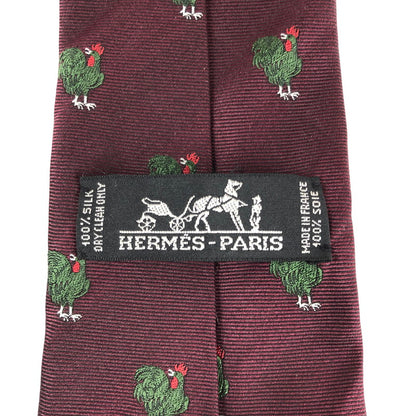 【中古品】【メンズ】 HERMES エルメス SILK TIE シルクタイ ネクタイ スーツ用小物 服飾雑貨 183-241112-yk-08-tag カラー：ボルドー 万代Net店