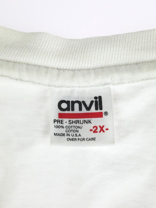 【中古品】【メンズ】 ANVIL アンビル 90’S PRINT TEE 90’S プリント Tシャツ 半袖 トップス 146-241027-mo-04-tag サイズ：2X カラー：ホワイト 万代Net店