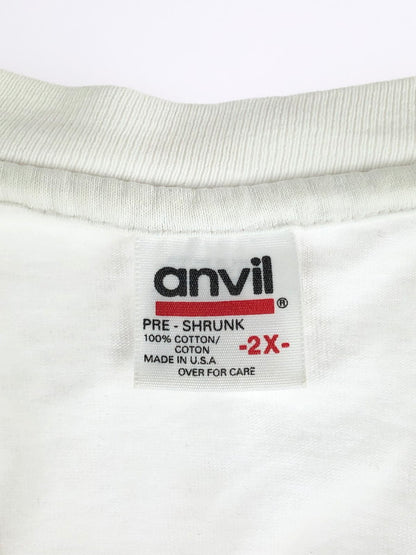 【中古品】【メンズ】  ANVIL アンビル 90’S PRINT TEE 90’S プリント Tシャツ 半袖 トップス 146-241027-mo-04-tag サイズ：2X カラー：ホワイト 万代Net店