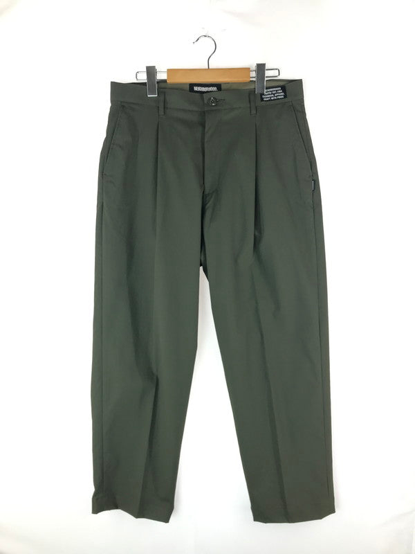 【中古美品】【メンズ】 NEIGHBORHOOD ネイバーフッド 221AQNH-PTM0 1 TACK SLACKS PANTS トラックスラックスパンツ ボトムス 153-241119-SS-04-tag サイズ：M カラー：カーキ 万代Net店