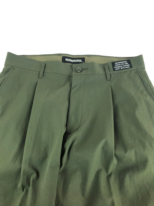 【中古美品】【メンズ】 NEIGHBORHOOD ネイバーフッド 221AQNH-PTM0 1 TACK SLACKS PANTS トラックスラックスパンツ ボトムス 153-241119-SS-04-tag サイズ：M カラー：カーキ 万代Net店