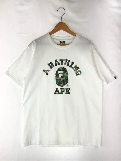 【中古品】【メンズ】 A BATHING APE アベイシングエイプ ABC CAMO COLLEGE TEE 001TEK801005M ABC カモ カレッジ Tシャツ 半袖 トップス 142-241028-mo-11-tag サイズ：L カラー：ホワイト 万代Net店