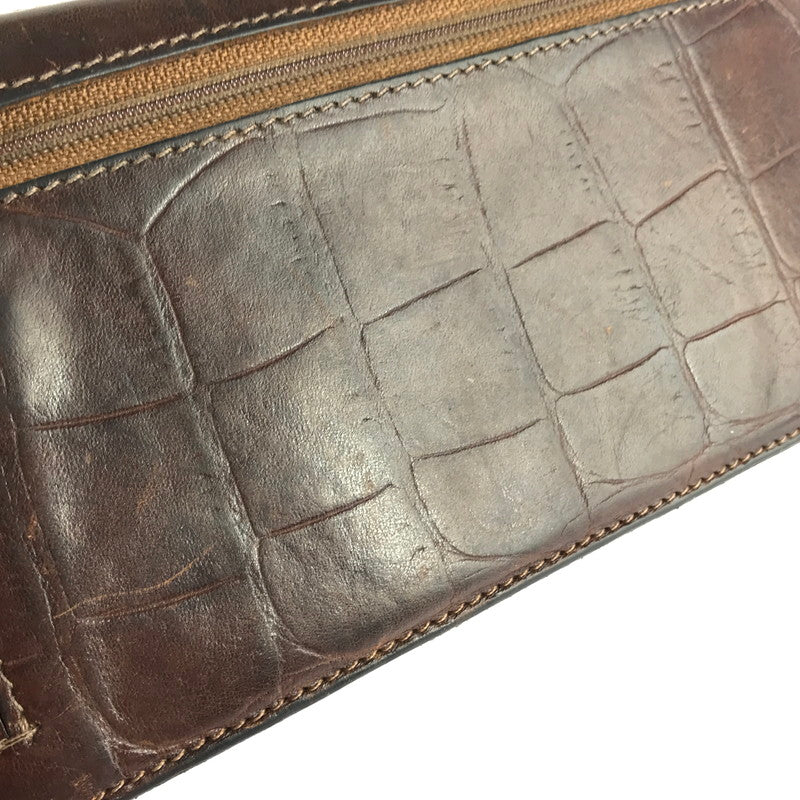 【中古品】【メンズ】 IL BISONTE イルビゾンテ LONG WALLET クロコ型押し ロングウォレット 長財布 200-241027-hi-07-tag カラー：ブラウン 万代Net店