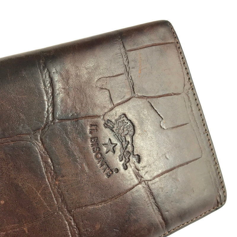 【中古品】【メンズ】 IL BISONTE イルビゾンテ LONG WALLET クロコ型押し ロングウォレット 長財布 200-241027-hi-07-tag カラー：ブラウン 万代Net店