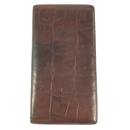 【中古品】【メンズ】 IL BISONTE イルビゾンテ LONG WALLET クロコ型押し ロングウォレット 長財布 200-241027-hi-07-tag カラー：ブラウン 万代Net店