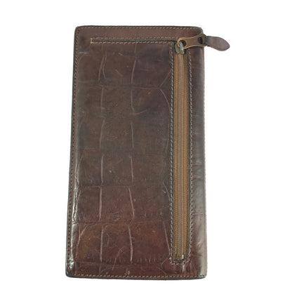 【中古品】【メンズ】 IL BISONTE イルビゾンテ LONG WALLET クロコ型押し ロングウォレット 長財布 200-241027-hi-07-tag カラー：ブラウン 万代Net店