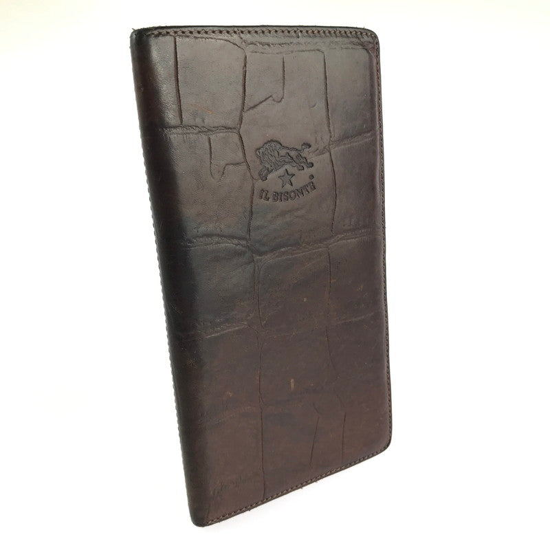 【中古品】【メンズ】 IL BISONTE イルビゾンテ LONG WALLET クロコ型押し ロングウォレット 長財布 200-241027-hi-07-tag カラー：ブラウン 万代Net店