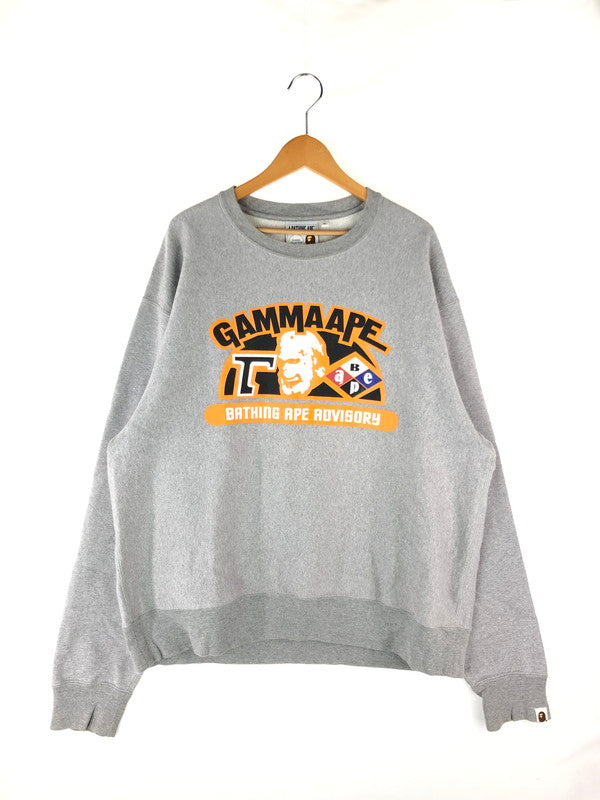 【中古】【メンズ】 A BATHING APE アベイシングエイプ RELAXED CLASSIC GAMMA APE CREWNECK 001SWG301004X リラックス クラシック ガンマ エイプ クルーネックスウェット トップス 142-241031-mo-07-tag サイズ：XL カラー：グレー 万代Net店