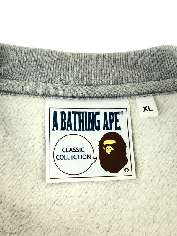 【中古】【メンズ】 A BATHING APE アベイシングエイプ RELAXED CLASSIC GAMMA APE CREWNECK 001SWG301004X リラックス クラシック ガンマ エイプ クルーネックスウェット トップス 142-241031-mo-07-tag サイズ：XL カラー：グレー 万代Net店