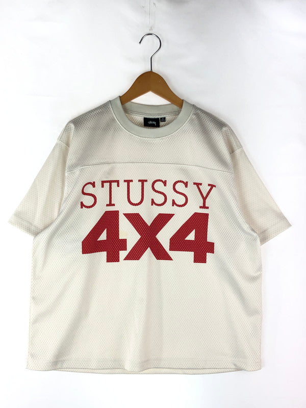 【中古】【メンズ】 STUSSY ステューシー 4×4 MESH FOOTBALL JERSEY 1140329 メッシュ フットボール ジャージ 半袖 トップス 142-241031-mo-02-tag サイズ：S カラー：ホワイト 万代Net店