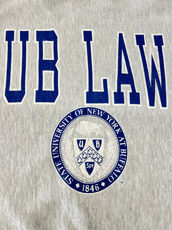 【中古品】【メンズ】 Champion チャンピオン90's REVERSE WEAVE CREWNECK SWEATSHIRT UNIVERSITY AT BUFFALO 90年代 リバースウィーブ クルーネックスウェットシャツ トップス トレーナー USA製 刺繍タグ 146-260710-kk-10-hon サイズ：L カラー：グレー 万代Net店