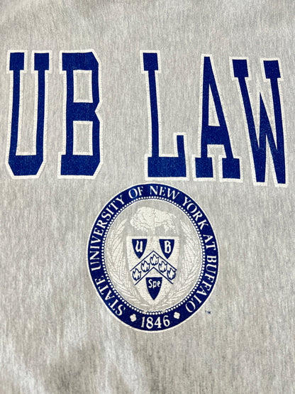 【中古品】【メンズ】 Champion チャンピオン90's REVERSE WEAVE CREWNECK SWEATSHIRT UNIVERSITY AT BUFFALO 90年代 リバースウィーブ クルーネックスウェットシャツ トップス トレーナー USA製 刺繍タグ 146-260710-kk-10-hon サイズ：L カラー：グレー 万代Net店