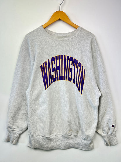 【中古品】【メンズ】 Champion チャンピオン90's REVERSE WEAVE CREWNECK SWEATSHIRT WASHINGTON 90年代 リバースウィーブ クルーネックスウェットシャツ トップス トレーナー USA製 刺繍タグ 146-260710-kk-12-hon サイズ：XL カラー：グレー 万代Net店