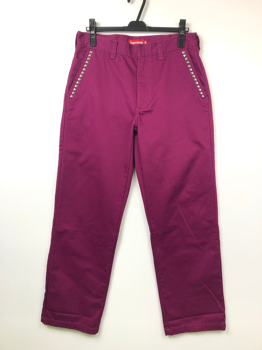 【中古品】【メンズ】 Supreme シュプリーム 20AW STUDDED WORK PANT スタッズワークパンツ ボトムス 149-260711-kk-11-hon サイズ：30 カラー：パープル 万代Net店
