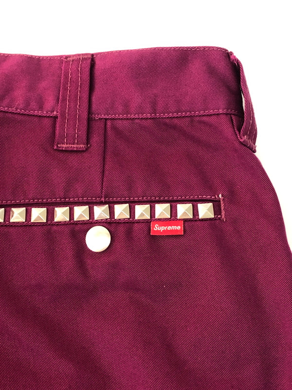 【中古品】【メンズ】 Supreme シュプリーム 20AW STUDDED WORK PANT スタッズワークパンツ ボトムス 149-260711-kk-11-hon サイズ：30 カラー：パープル 万代Net店