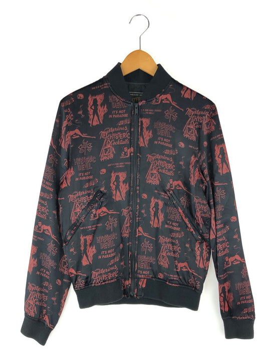 【中古】【メンズ】 HYSTERIC GLAMOUR ヒステリックグラマー DEVILS COCKTAIL 総柄 ジップアップ リブブルゾン 02181AB02 デビルズカクテル ライトアウター 140-241101-hi-13-tag サイズ：S カラー：ブラック 万代Net店