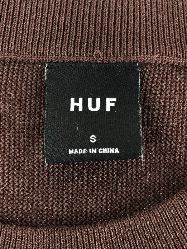 【中古】【メンズ】 HUF ハフ OG LOGO CREW SWEATER OG ロゴ クルー セーター ニット 142-241102-na-5-tag サイズ：S カラー：ブラウン 万代Net店