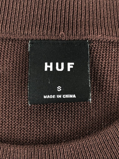 【中古】【メンズ】 HUF ハフ OG LOGO CREW SWEATER OG ロゴ クルー セーター ニット 142-241102-na-5-tag サイズ：S カラー：ブラウン 万代Net店