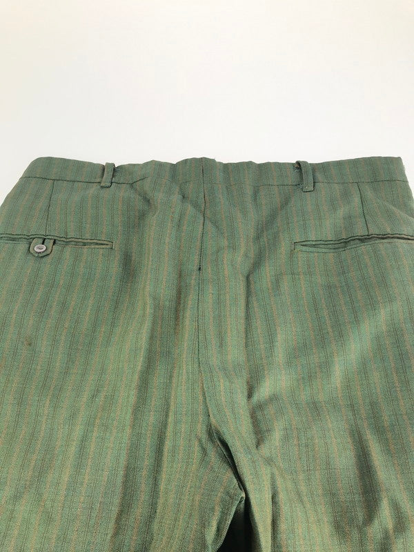 【中古品】【メンズ】  古着 70S ストライプ柄スラックス パンツ ボトムス 157-241119-SS-06-tag カラー：グリーン 万代Net店