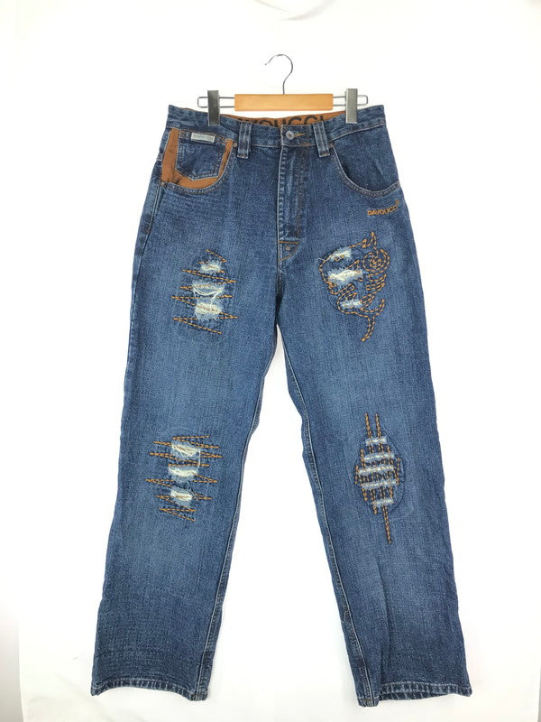 【中古】【メンズ】  DAVOUCCI ダヴォッチ BAGGY DENIM PANTS 刺繍入りバギーデニムパンツ ボトムス 153-241104-mo-05-tag サイズ：32 カラー：インディゴ 万代Net店