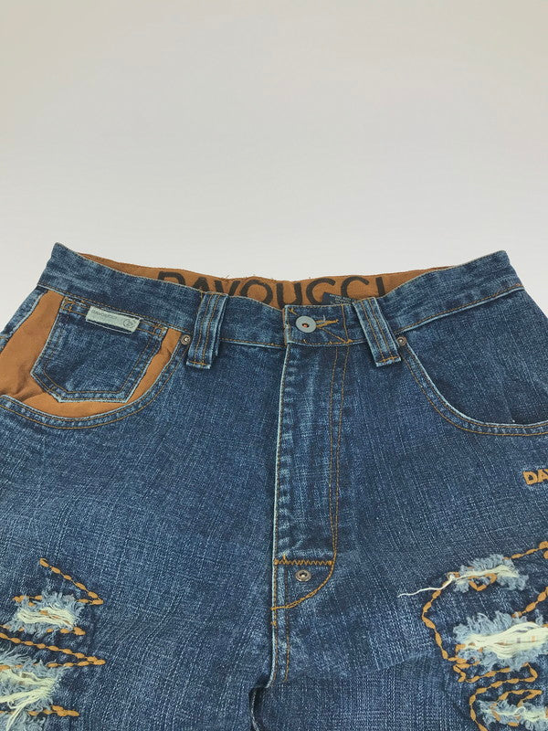 【中古】【メンズ】  DAVOUCCI ダヴォッチ BAGGY DENIM PANTS 刺繍入りバギーデニムパンツ ボトムス 153-241104-mo-05-tag サイズ：32 カラー：インディゴ 万代Net店