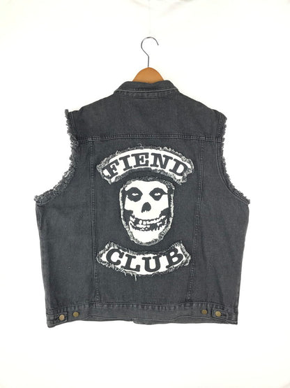 【中古】【メンズ】  MISFITS ミスフィッツ NO SLEEVE DENIM VEST ノースリーブ デニムベスト アウター 146-241103-mo-08-tag サイズ：4XL カラー：ブラック 万代Net店