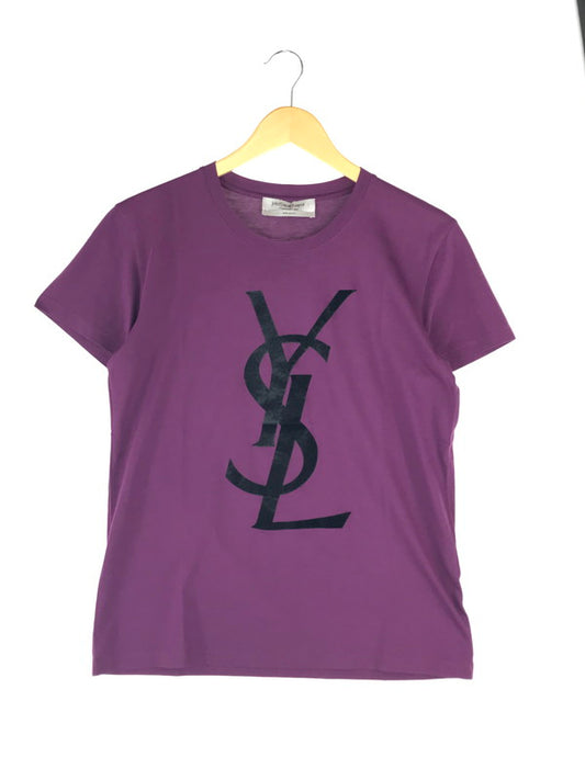 【中古品】【レディース】 YVES SAINT LAURENT イヴ・サンローラン CASSANDEDRE LOGO APPLIQUE COTTON TEE Tシャツ トップス 168-241121-SS-06-tag サイズ：42 カラー：パープル 万代Net店