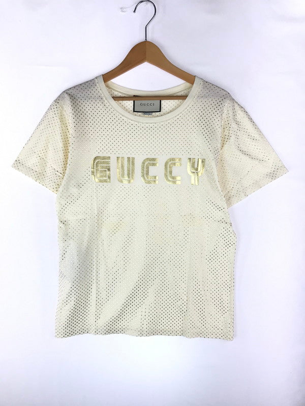 【中古美品】【レディース】 GUCCI グッチ 492347-X3N19 18SS LOGO STAR TEE Tシャツ トップス 168-241121-SS-03-tag サイズ：XS カラー：クリーム 万代Net店