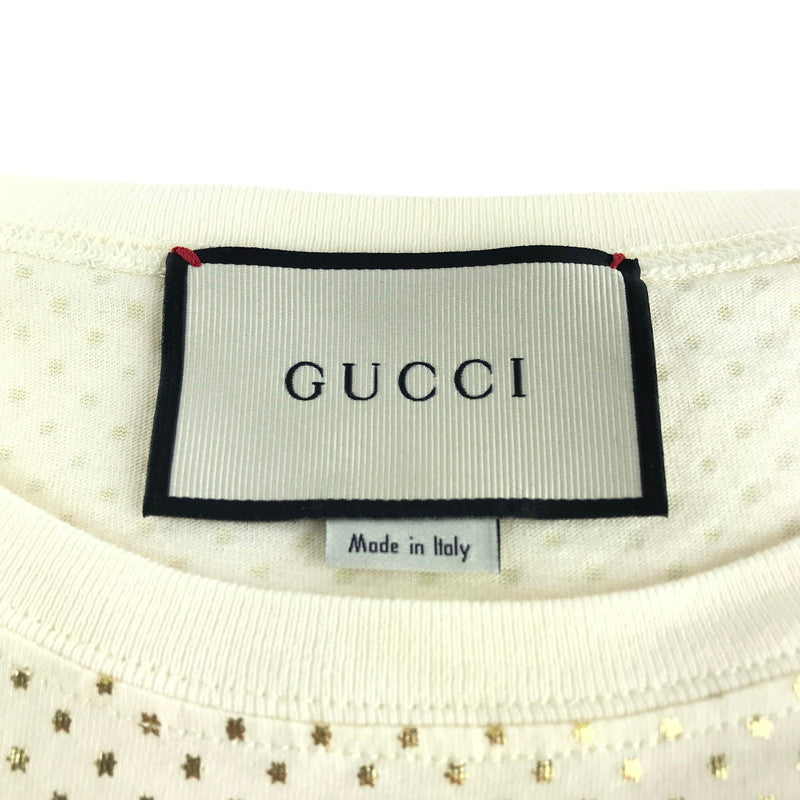 【中古美品】【レディース】 GUCCI グッチ 492347-X3N19 18SS LOGO STAR TEE Tシャツ トップス 168-241121-SS-03-tag サイズ：XS カラー：クリーム 万代Net店