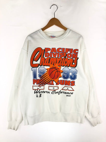 【中古品】【メンズ】  HANES ヘインズ USA製 90S NBAフェニックスサンズ プリントスウェット 長袖 トップス 146-241112-ki-06-tag サイズ：L カラー：ホワイト 万代Net店