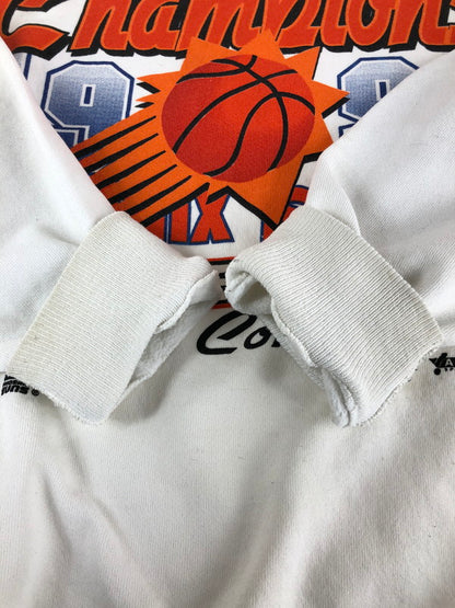 【中古品】【メンズ】  HANES ヘインズ USA製 90S NBAフェニックスサンズ プリントスウェット 長袖 トップス 146-241112-ki-06-tag サイズ：L カラー：ホワイト 万代Net店