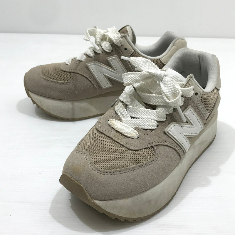 【中古品】【レディース】 NEW BALANCE ニューバランス WL574ZSM スニーカー 靴 166-241112-yk-17-tag サイズ：22.5cm/US5.5 カラー：LIGHT BROWN 万代Net店