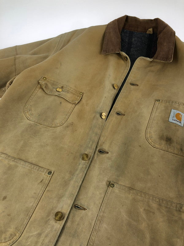 【現状渡し品】【メンズ】 Carhartt カーハート ブランケットライナー DUCK CHORE COAT ダック チョアコート アウター 146-241112-ki-10-tag カラー：ベージュ 万代Net店