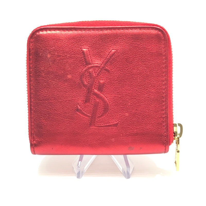 【中古品】【レディース】 YVES SAINT LAURENT イヴ・サンローラン コンパクトウォレット 二つ折り財布 コンパクトウォレット 181-241115-yk-02-tag カラー：レッド 万代Net店