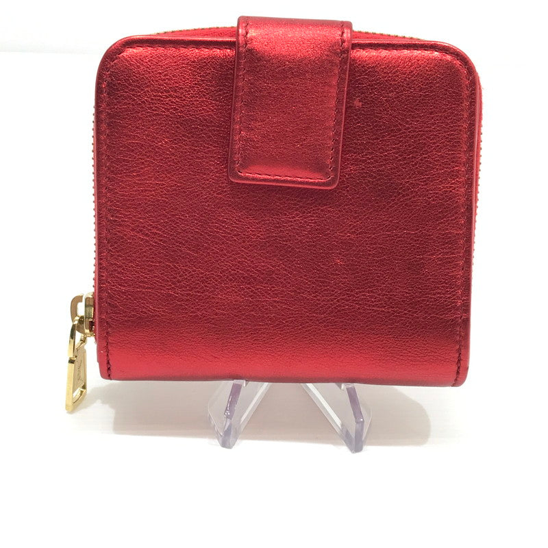 【中古品】【レディース】 YVES SAINT LAURENT イヴ・サンローラン コンパクトウォレット 二つ折り財布 コンパクトウォレット 181-241115-yk-02-tag カラー：レッド 万代Net店