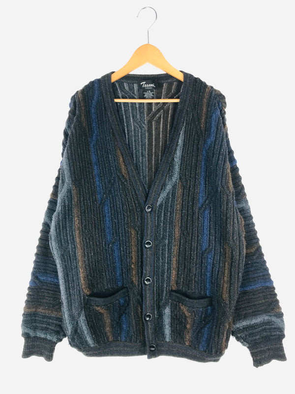 【現状渡し品】【メンズ】  TOSANI CANADA トサニ カナダ 3D KNIT CARDIGAN ニットカーディガン 146-241112-na-02-tag サイズ：L カラー：マルチカラー 万代Net店