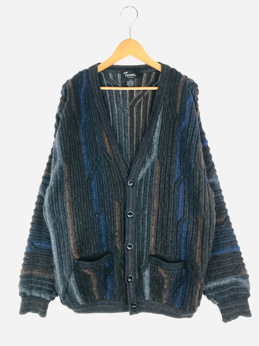 【現状渡し品】【メンズ】  TOSANI CANADA トサニ カナダ 3D KNIT CARDIGAN ニットカーディガン 146-241112-na-02-tag サイズ：L カラー：マルチカラー 万代Net店