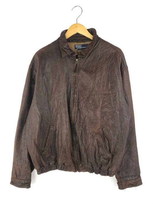 【現状渡し品】【メンズ】 POLO RALPH LAUREN ポロ・ラルフローレン 90's LEATHER JACKET 90年代 レザージャケット アウター 146-250216-na-02-tag サイズ：XL カラー：ブラウン 万代Net店