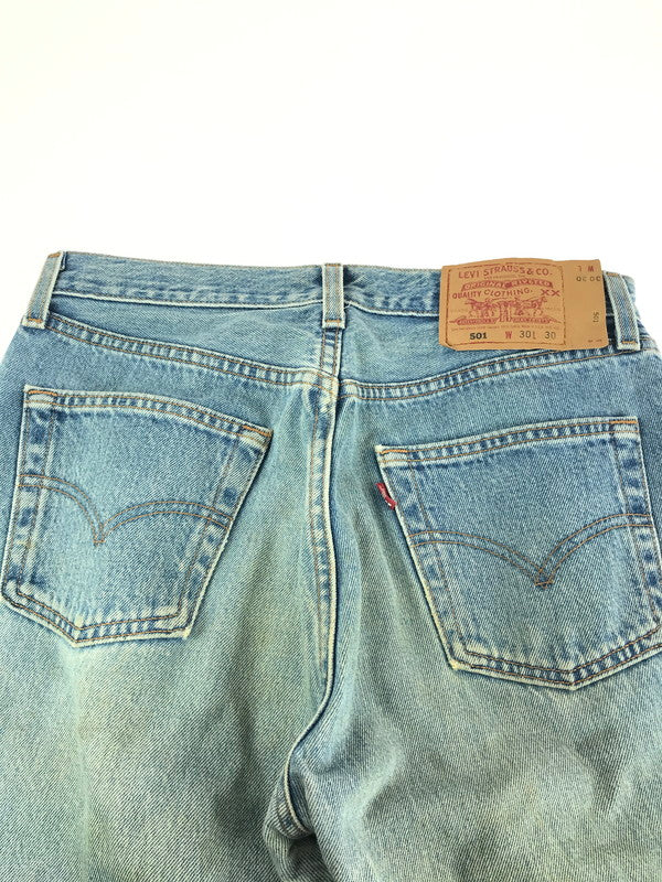 【現状渡し品】【メンズ】 Levi's リーバイス 90’s 501 DENIM PANTS デニムパンツ USA製 157-241119-yk-10-tag サイズ：30 カラー：ライトインディゴ 万代Net店