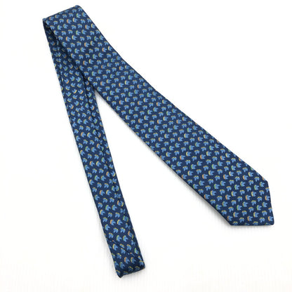 【中古品】【メンズ】 HERMES エルメス 339284T SILK TIE シルクネクタイ シュバル ホース 服飾雑貨 スーツ用小物 183-241119-na-01-tag カラー：ブルー 万代Net店