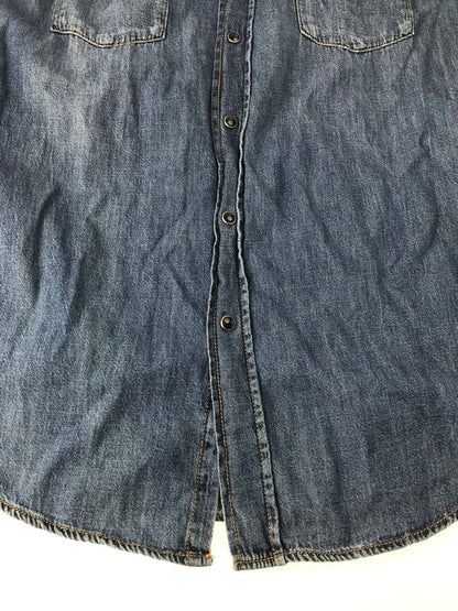 【中古品】【メンズ】 SAINT LAURENT サンローラン DENIM WESTERN SHIRT デニムウエスタンシャツ 長袖 トップス 141-250106-mo-11-tag サイズ：L カラー：ブルー 万代Net店