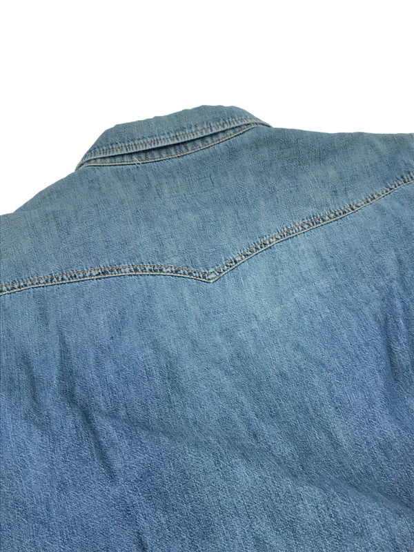 【中古品】【メンズ】 SAINT LAURENT サンローラン DENIM WESTERN SHIRT デニムウエスタンシャツ 長袖 トップス 141-250106-mo-11-tag サイズ：L カラー：ブルー 万代Net店